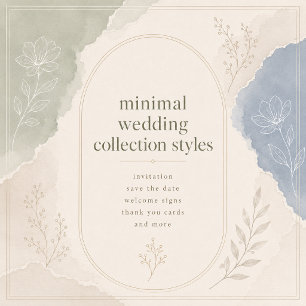 Sage Blue Botanical minimal Wedding welcome  Foam Board