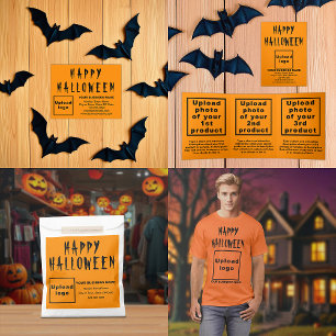 Business Halloween Greeting on Orange Color T-Shirt
