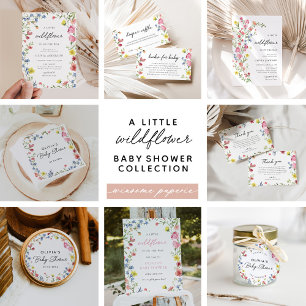 Boho Colorful Little Wildflower Fairy Baby Shower Invitation