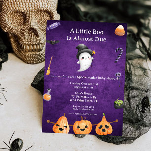 A Little Boo is Almost Due Halloween Baby Shower  Square Sticker