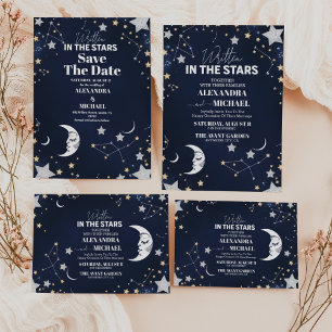 Photo Elegant Celestial Crescent Moon Wedding Thank You Card