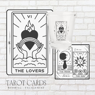 Tarot Cards   Bridal Shower   Wedding   Lovers B+W Paper Plates