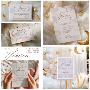 A Little Piece of Heaven Celestial Baby Shower Invitation