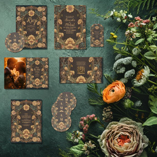 Photo Decorative Floral Art Nouveau Wedding Save The Date