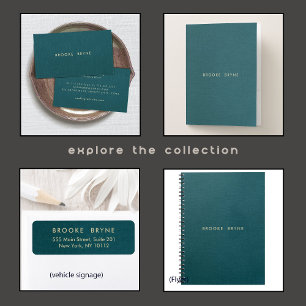 Teal Blue Modern Professional Minimalist Desk Name Plate
