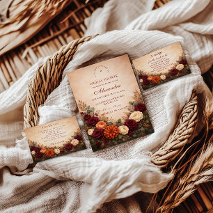 Fall Floral Romance Bridal Shower Napkins