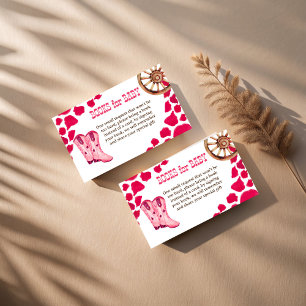 Cowgirl western rodeo baby shower book request enclosure card