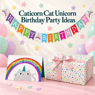 Cat Unicorn Girl Birthday Banner