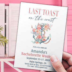 Last Toast Coastal Bachelorette Weedkend Party Foam Board