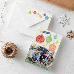 Orange Watercolor Ornament Christmas Holiday Gift Classic Round Sticker