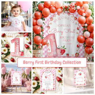 Strawberry Berry First Birthday Baby  Baby T-Shirt