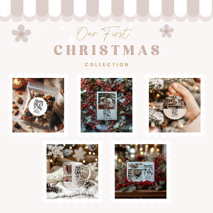 7 Photo Snowflakes Christmas Mr and Mrs  Ceramic Ornament