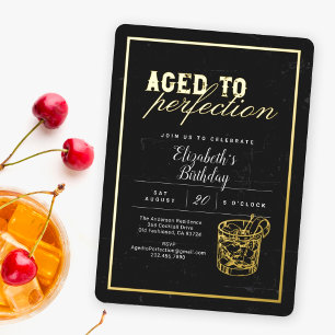 Aged to Perfection Whiskey Cocktail Birthday Party Foil Napkins
