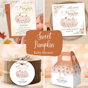 Sweet Pumpkin Floral Baby Shower  Favor Boxes