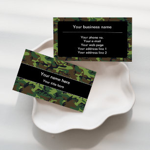 Green Camouflage, Military, Army Business Card