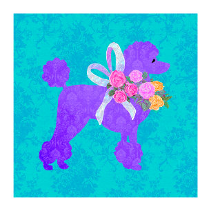 Purple Poodle Girls Birthday Sample Invitation