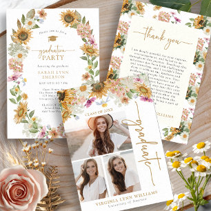 Sunflower Graduation Invitation