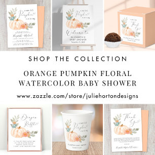 Little Pumpkin Watercolor Baby Sprinkle Invitation