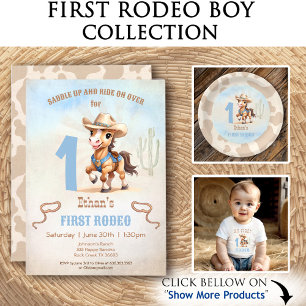 First Rodeo Western Cowboy 1st Birthday Baby T-Shirt