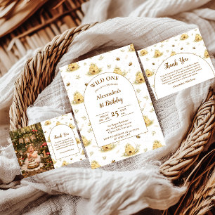 Sweet As Can Bee Wild One Birthday Thank You Card