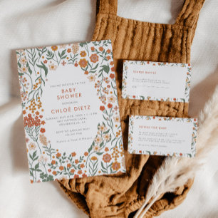 Modern Retro Groovy Books for Baby Floral Enclosure Card