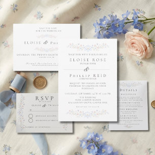 Vintage Elegant Soft Floral Regency Wedding  Invitation