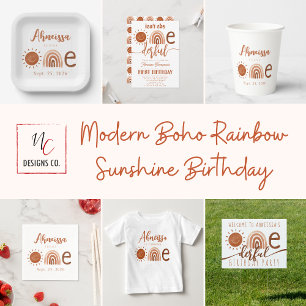 First Trip Around the Sun Boho 1st Birthday Invitation