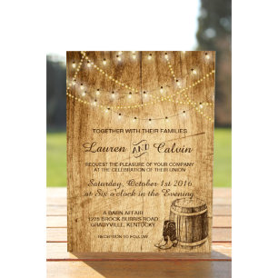Country wedding invitation with Cowboy boots