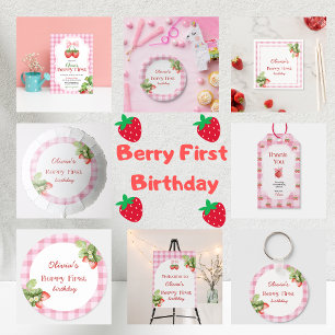 Berry First Birthday Invitation 1st Birthday Girl