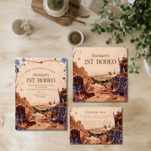 Western Cowgirl Cowboy First Birthday Foam Board