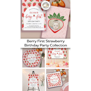 Berry First Strawberry 1st Birthday Party Foam Board