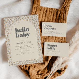 Onederful Retro Daisy Girls 1st Birthday Party Invitation