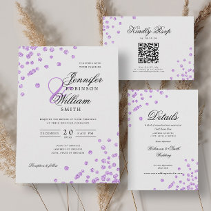Classic Wedding Program Confetti Purple 