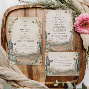 Desert Cactus Boho Wedding Invitation