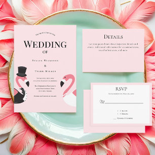 Flamingo Wedding  Invitation