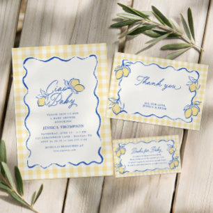 Amalfi Lemon Blue & Yellow Books for Baby Enclosure Card