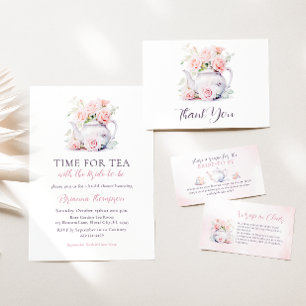 Elegant Pink Floral Bridal Tea Party Welcome Sign
