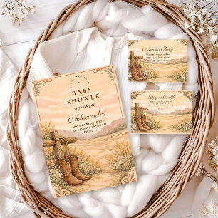 Western Saddle Desert Baby Shower Invitation