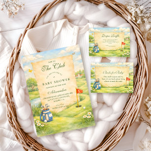 Vintage Golf Storybook Baby Shower Invitation