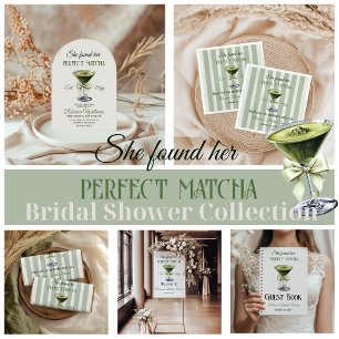 Retro She Found Her Perfect Matcha Bridal Shower Hershey Bar Favors