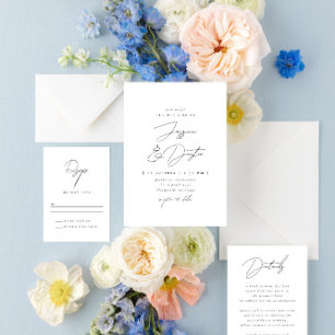 Elegant Minimalist Script Photo Wedding Invitation