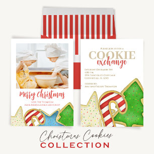 Christmas Watercolor Cute Cookies 1 Photo Holiday Magnet