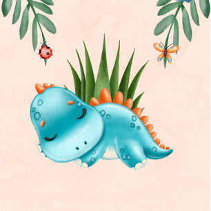 Cute Dinosaur and Friends Boy Baby Shower Invitation