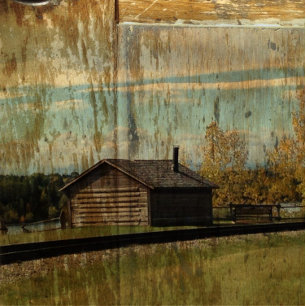 western country cabin 50th wedding anniversary invitation