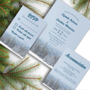 Snowy Mountain Forest Wedding Event Return Address Label