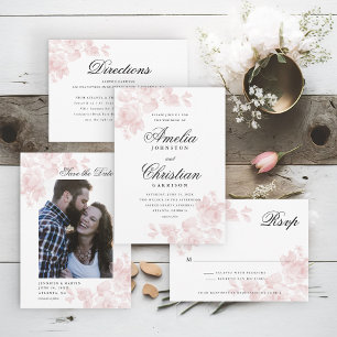 Elegant Floral Wedding  Invitation