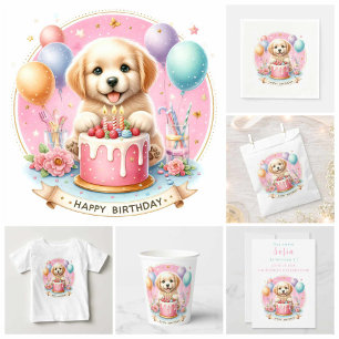 Cute Pastel Puppy Labrador - Birthday  Baby T-Shirt