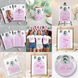 Retro Pastel Disco Groove Bridal Shower Napkins