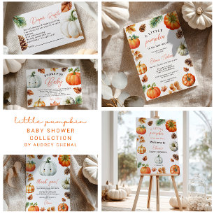 Whimsical Fall Pumpkin Little Pumpkin Baby Shower Invitation