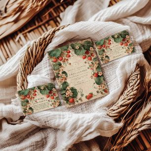 Cottage Garden Strawberry Bridal Shower Thank You Card